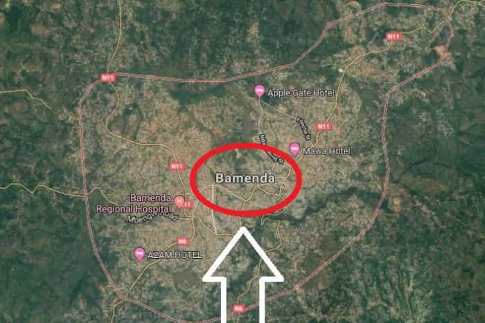 The kidnapping occurred near Bamenda (circled), Cameroon. (Photo: Google Maps)