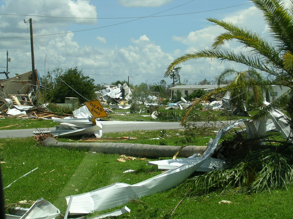 Example of hurricane damage