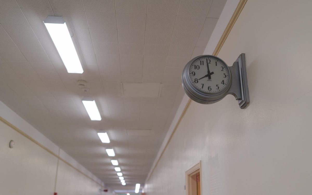 Clock in a hallway (Nicholas Garofalo)