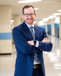 Principal Erik Healey inside Centreville High School