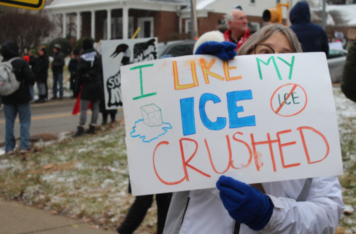 Citizens from Indianapolis walked to the Indiana Governor’s Mansion, protesting against ICE. 